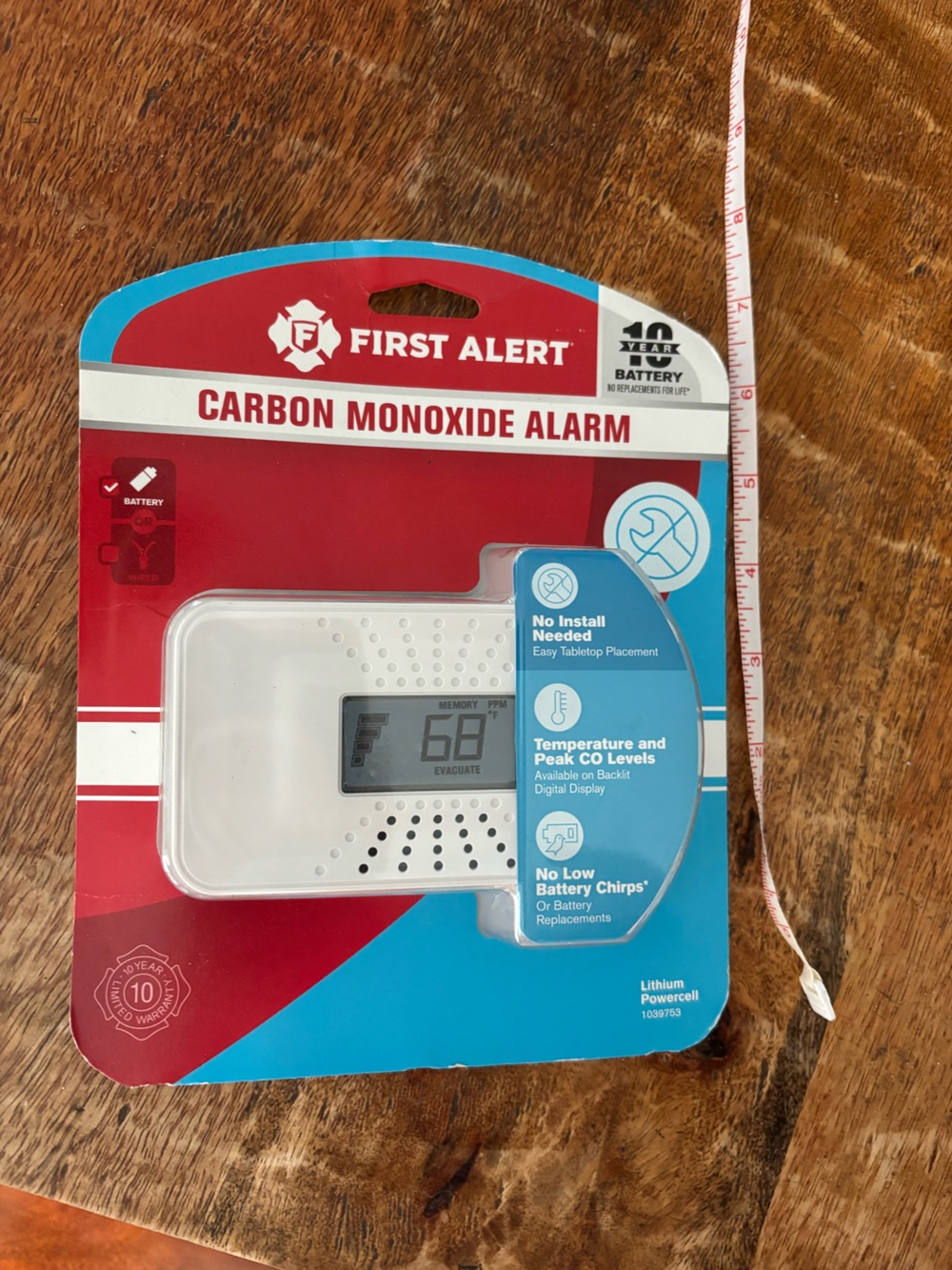 First Alert White Carbon Monoxide Alarm with Digital Display